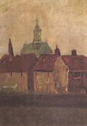 Vincent Van Gogh Cluster of Old Houses with the New Church in The Hague (nn04) USA oil painting reproduction